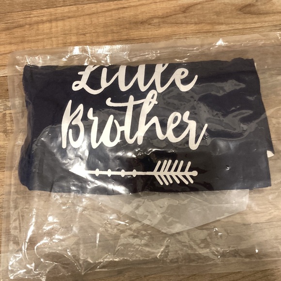 NWOT Navy & White Little Brother outfit w/ hat and mittens 3-6 months - Picture 6 of 6